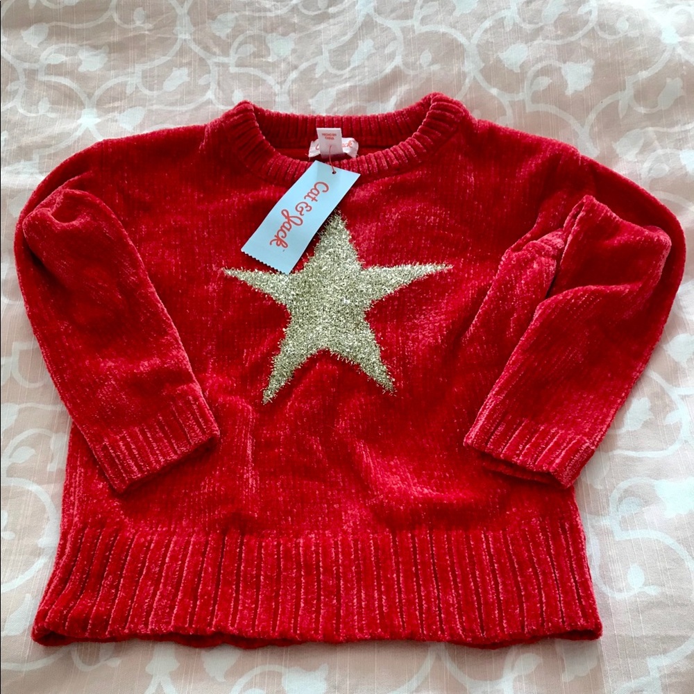 NWT Red Sweater with Sparkly Star